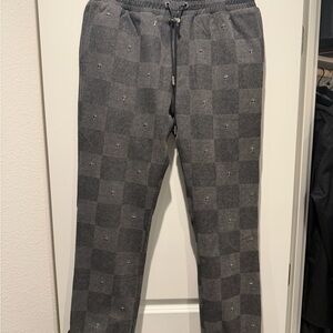 RtA Gray Checkered Sweatpants
